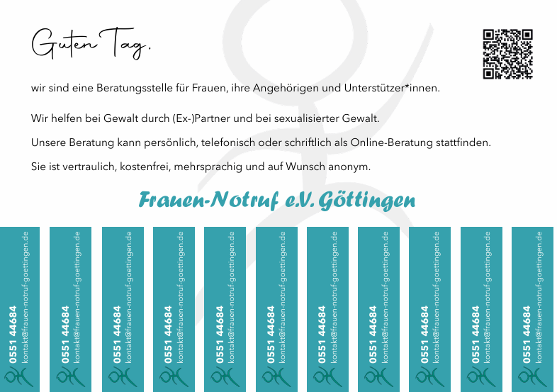 Abreißzettel mit Kontaktinformationen